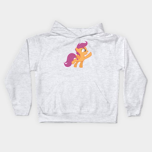 Scootaloo hoof bump Kids Hoodie by CloudyGlow